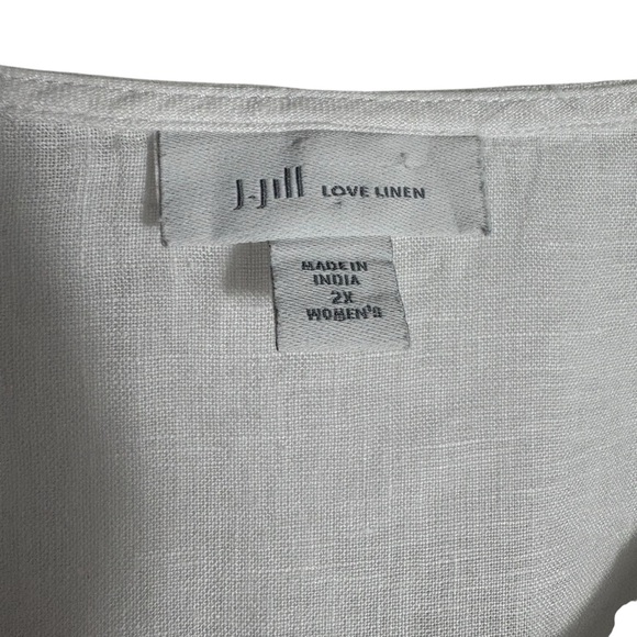 J. JILL “Love Linen” Embroidered Bell Sleeve White Linen Tunic Size 2X - Picture 10 of 10